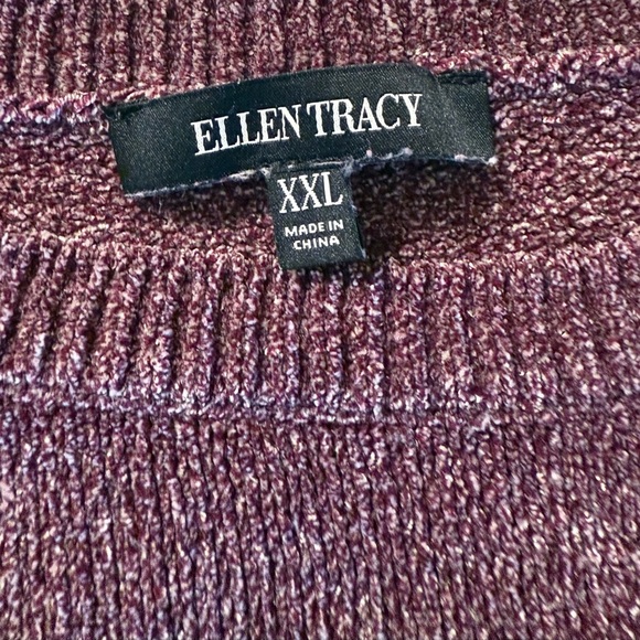 Ellen Tracy Women's Bordeaux Tweed Long Sleeve Sweater XXL Stretchy Plum - Picture 3 of 13